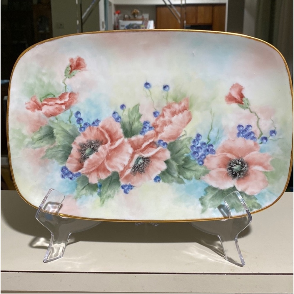 Hand Painted Plate Signed By Artist Neva Glover 1979